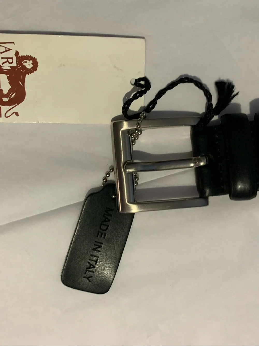 Labate Rosso Black Italian Leather Dress Belt With Silver Buckle